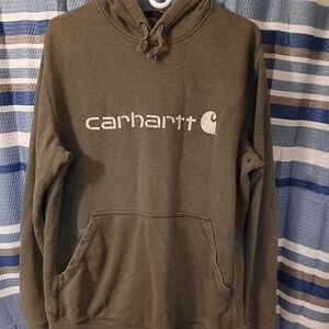 Carhartt Olive Logo Pullover Hoodie